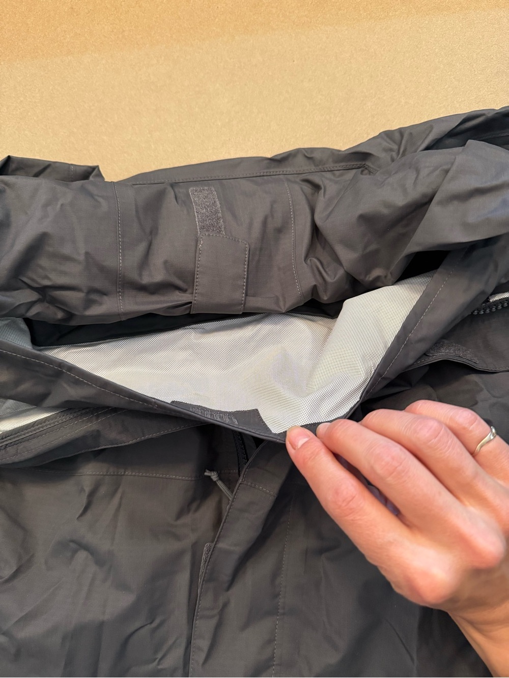 REI Men's Hooded Rain Jacket - Gray - Picture 5 of 7